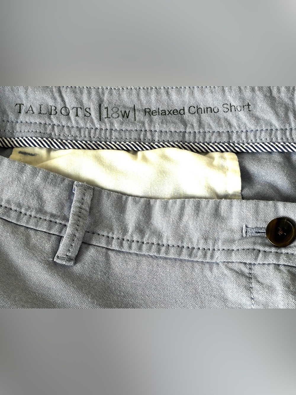 Talbots Relaxed Chino Shorts Chambray Size 18W - Picture 4 of 5